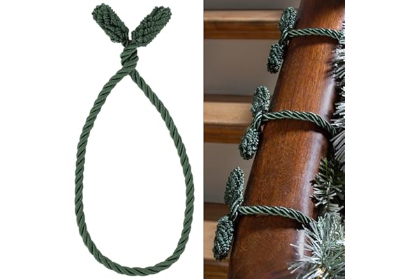 Haute Decor Decorative Twist Ties, 6 Pack, 16 inches (Green) - Hang Garland, Lights, Decorations