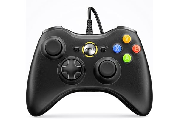 VOYEE PC Controller, Wired Controller Compatible with Microsoft Xbox 360 & Slim/PC Windows 10/8/7, with Upgraded Joystick, Do