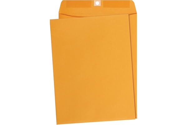 Amazon Basics Clasp Kraft Envelopes, Gummed Mailing Envelope, 9 x 12 inch, 100-Pack