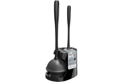 MR.SIGA Toilet Plunger and Bowl Brush Combo for Bathroom Cleaning, Black, 1 Set