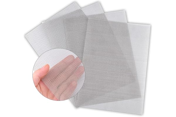 Valchoose 4PACK Stainless Steel Woven Wire Mesh Never Rust, Air Vent Mesh 11.8"X8.2"(300X 210mm), Hard and Heat Resisting Scr
