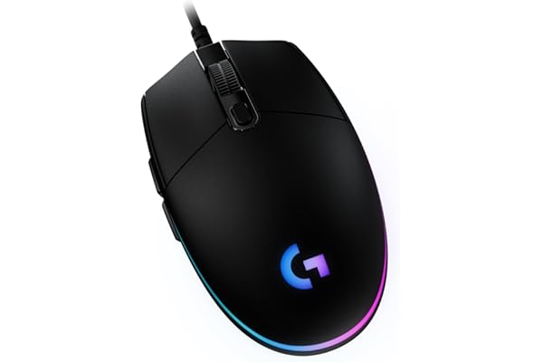 Logitech G203 Wired Gaming Mouse, 8,000 DPI, Rainbow Optical Effect LIGHTSYNC RGB, 6 Programmable Buttons, On-Board Memory, S