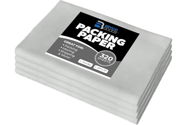 Bryco Goods Newsprint Packing Paper Sheets for Moving - 10lb - 320 Sheets of Newspaper Paper - Wrapping and Protecting Fragil