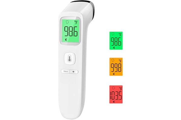 No-Touch Thermometer for Adults and Kids, Accurate Digital Baby Thermometer, Fever Alarm & Silent Mode, 2 in 1 Forehead & Obj