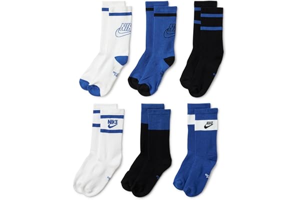 Nike unisex-child Everyday Cushioned Crew Socks (6 Pairs)