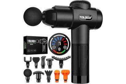 TOLOCO Massage Gun, Deep Tissue Back Massage for Athletes for Pain Relief, Percussion Massager with 10 Massages Heads & Silen