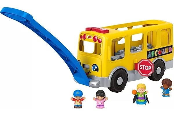 Fisher-Price Little People Toddler Learning Toy, Big Yellow Bus Musical Pull-Along Vehicle for Pretend Play Kids Ages 1+ Year