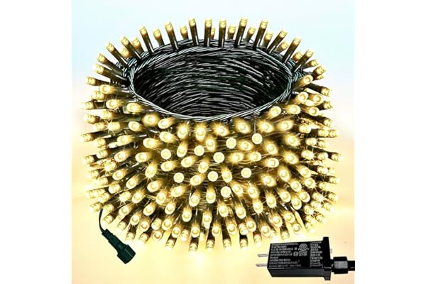 Upgraded 75.8 FT 200 LED Christmas String Lights Outdoor/Indoor, Timer & Memory Function & 8 Modes, Extendable Green Wire Wat