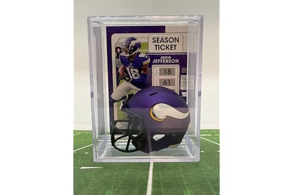Minnesota Vikings Helmet Shadowbox w/Justin Jefferson card