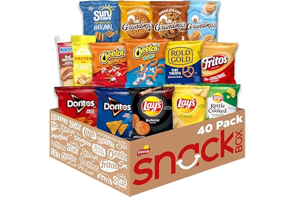 Frito-Lay Ultimate Classic Snacks Package, Variety Assortment of Chips, Cookies, Crackers, & Nuts, (Pack of 40) (Packaging Ma