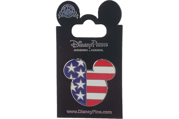 Disney Pin - Epcot World Showcase - Mickey Head Icon - USA Flag