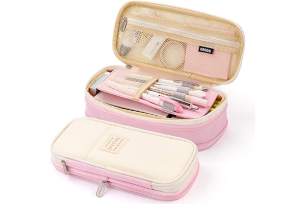 EASTHILL Big Capacity Pencil Pen Case Office College School Large Storage High Capacity Bag Pouch Holder Box Organizer Blue (