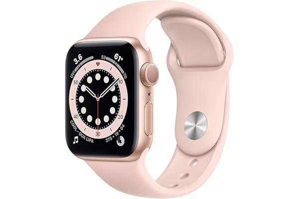 Apple Watch Series 6 (GPS, 40mm) - Gold Aluminum Case with Pink Sand Sport Band (Renewed)