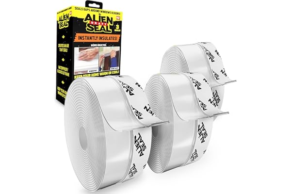 Alien Draft Seal Set of 49 Feet Anti-Draft Adhesive and Flexible Flap to Seal Gaps Around Doors and Windows As Seen On TV