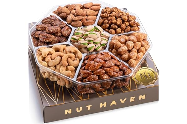 Thanksgiving Nuts Gift Basket - Assortment of Sweet & Roasted Salted Gourmet Nuts - Assorted Food Gift Box for Christmas, Hol