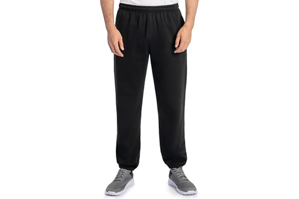 Fruit of the Loom Eversoft Fleece Elastic Bottom Sweatpants with Pockets, Relaxed Fit, Moisture Wicking, Breathable