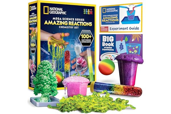 National Geographic Amazing Chemistry Set - Chemistry Kit with 100+ Science Experiments Including Crystal Growing and Reactio