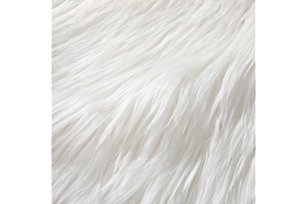 Tatuo 60 x 18 Inch White Faux Fur Fabric Halloween Fluffy Fuzzy Craft Fake Fur Cuts Shaggy Synthetic Plush Patch Sewing DIY W