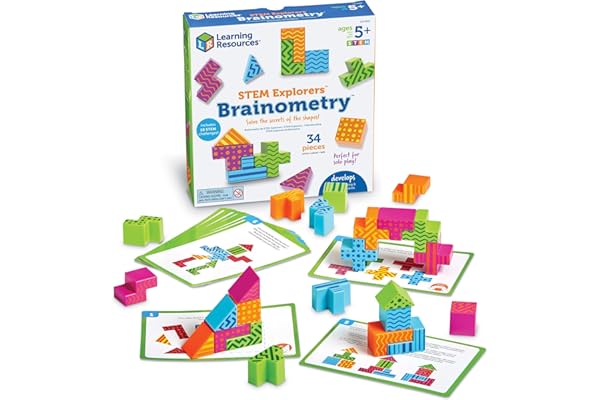 Learning Resources STEM Explorers Brainometry - 3d Puzzle, Brain Games, Brainteaser, Building Logic Toys, Gifts For Boys and