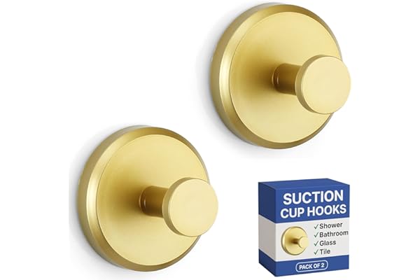 HOME SO Suction Cup Hooks for Shower, Bathroom, Kitchen, Glass Door, Mirror, Tile – Loofah, Towel, Coat, Bath Robe Hook Holde