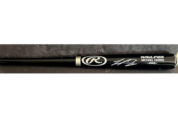 Michael Harris Atlanta Braves Autographed Signed Black Baseball Bat BECKETT COA