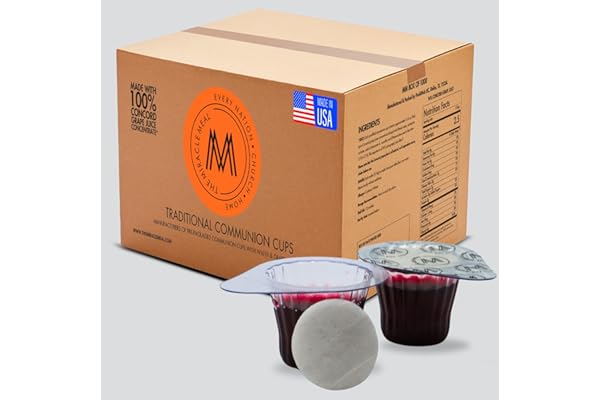 The Miracle Meal Pre-filled Communion Cups and Wafer Set - Box of 1000 - with 100% Trusted Concord Grape Juice & Wafer - Made