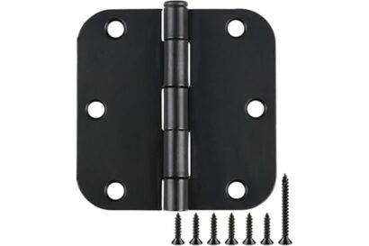 30 Pack Rounded Matte Black Door Hinges 3.5 Inch 5/8" Radius Interior 3 1/2" Flat Iron Bifold Residential Standard Bedroom In