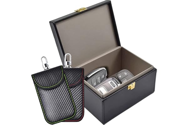 Faraday Box & 2 Pack Faraday Bag for Key Fob Protector, Faraday Cage Key Fob Signal Blocker Faraday Key Fob Protector Faraday