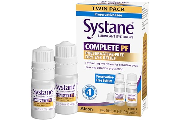 Systane COMPLETE PF Multi-Dose Preservative Free Dry Eye Drops 0.34 Fl Oz, 2 count (pack of 1) (Packaging may vary)