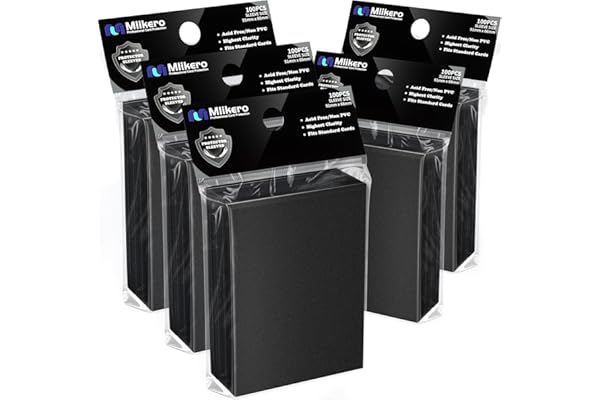 500 Counts Black Card Sleeves, Matte Card Sleeve Deck Card Protectors, Trading Card Sleeves Fit for MTG, TCG and Sports Cards
