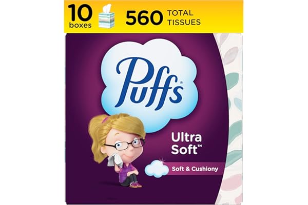 Puffs Ultra Soft Non-Lotion Tissues, 10 Cubes, 56 Tissues Per Box