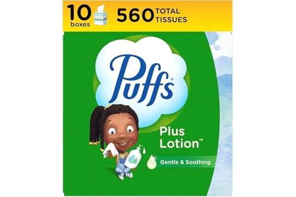 Puffs Plus Lotion Facial Tissues, 10 Cubes, 56 Tissues Per Box