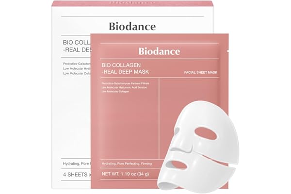 BIODANCE Bio-Collagen Real Deep Mask, Hydrating Overnight Hydrogel Mask, Pore Minimizing, Elasticity, Plumping Improvement, K