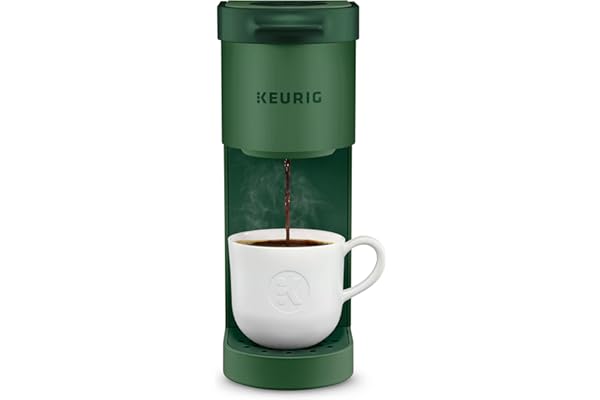 Keurig K-Mini Single Serve Coffee Maker with 6-12Oz Cup Sizes, Quick Brewing, and Removable Drip Tray (Evergreen, Renewed)