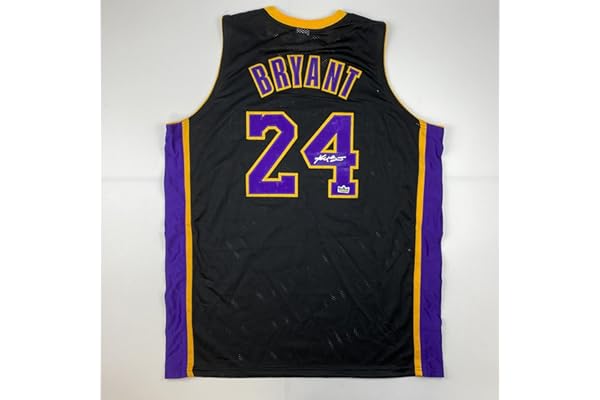 Facsimile Autographed Kobe Bryant #24 Los Angeles LA Black Reprint Laser Auto Basketball Jersey Size Men