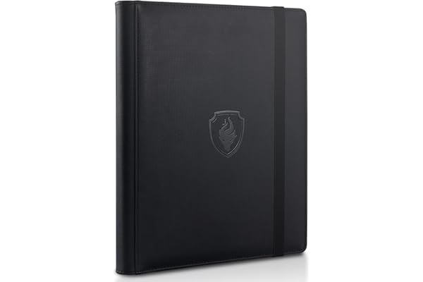 Trading Card Binder 9 Pocket, Fabmaker PU Cover Card Collection Binder for 360 Cards, Premium Card Book, Sturdy Card Holder F