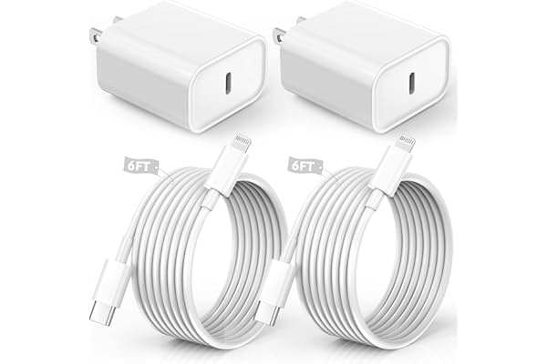 iPhone Charger Fast Charging,iPhone Fast Charger 2Pack Type C Fast Charger Block Plug Adapter 6FT USB-C to Lightning Cable Co
