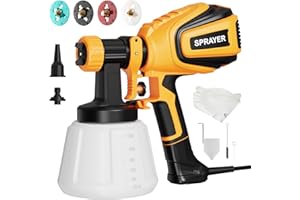 VONFORN Paint Sprayer, 700W HVLP Spray Gun with Cleaning & Blowing Joints, 4 Nozzles and 3 Patterns, Easy to Clean, for Furni