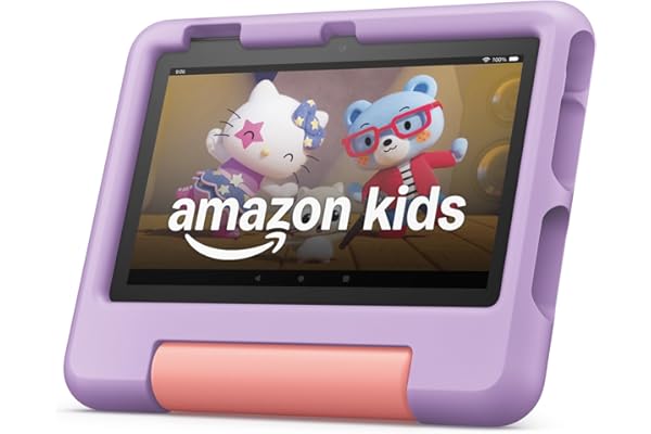 Amazon Fire 7 Kids tablet (newest model) ages 3-7. Top-selling 7" kids tablet on Amazon. Includes ad-free and exclusive conte