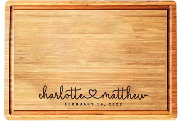 Personalized Wood Engraved Cutting Board - Valentines Day Gifts for Her - Unique Present for Wedding, Anniversary, Housewarmi