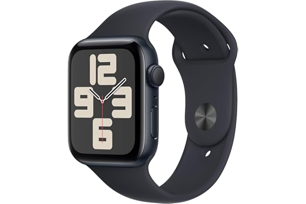 Apple Watch SE (2nd Gen) (GPS, 44mm) - Midnight Aluminum Case with Midnight Sport Band, M/L (Renewed)