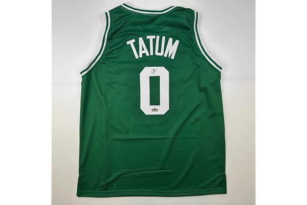 Facsimile Autographed Jayson Tatum Boston Green Reprint Laser Auto Basketball Jersey Size Men