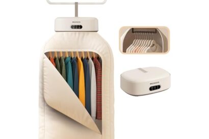 MOJOCO Portable Clothes Dryer - Mini/Compact Dryer for Apartment, RV, Travel - Small Quiet Fast-Drying Machine with Adjustabl