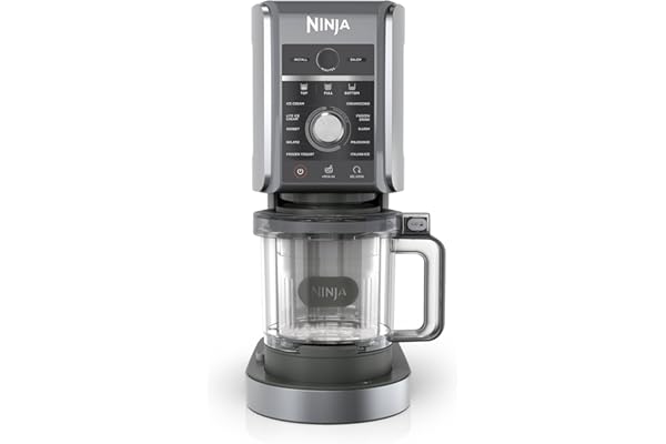 Ninja NC501 CREAMi Deluxe 11-in-1 Ice Cream & Frozen Treat Maker with 2 XL Family Size Pint Containers, Silver (Renewed)