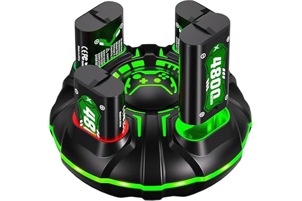 Ukor Fast Charging 4x4800mWh Rechargeable Battery Pack with Charger for Xbox Controller Rechargeable Batteries Xbox for Xbox