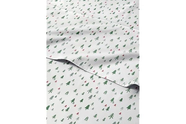 Queen Christmas Trees Sheet Set - Holiday Xmas Pattern Bedding Set - Deep Pockets - Snug Fit - 4 Piece - Wrinkle Free & Easy