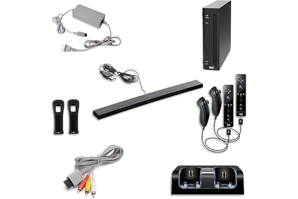 Nintendo Wii Console, Black Premium Bundle (Renewed)