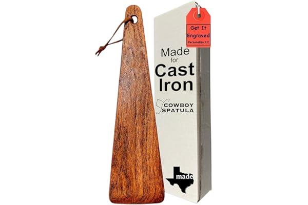 COWBOY SPATULA Mesquite Wood Spatula - Original Handmade in Texas Made in USA For Non stick Frying Pan, Cast Iron Skillet, gr