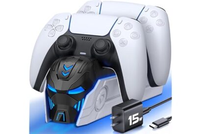 P5 Controller Charger Station for PlayStation 5 Dualsense Controllers: Fast Dual Controller Stand Charger Dock-LED P5 Chargin