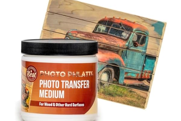 PHOTO PHLATTS Photo Transfer Medium Gel for Transferring Photos to Wood and Other Hard Surfaces | Premium Clear Drying Soluti